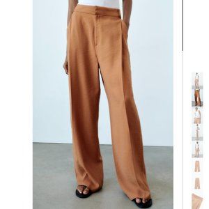 Elegant Tan Wide-Leg Pants